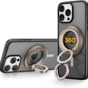 SYNCWIRE for MagSafe Ring Phone Holder, 360 Rotation Magnetic Cell Phone Grip Dual-Sided Magnets Phone Ring Kickstand Compatible with iPhone 17 16 15 14 13 12 Pro Max MagSafe, Android, Samsung etc. (Desert Gold)