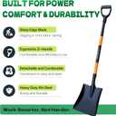 Heavy Duty Steel Flat ShovelSquare Head Shovel with Detachable D-Handle and Anti-Slip Grip, 47 Inch Flat Shovel for Landscaping, Square Shovel for Gardening, Transfer Shovel