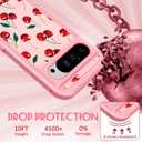 for Google Pixel 9 Pro XL Case - Women Girls Cute Cover Girly Aesthetic Kawaii Unique Design Teens Pretty Cheery Heavy Duty Shockproof Protective Phone Case for Pixel 9 Pro XL 6.8 Inch Cherry