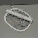 YISSVIC Electric Fly Swatter Foldable Bug Zapper Racket 2 in 1 Mosquito Killer with Purple Attractant Light Rechargeable 1800mAh for Indoor Home Backyard Patio Camping (White)