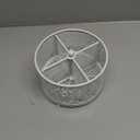 360 Rotating Metal Silverware Caddy - 4 Compartment Utensil Cutlery Holder Fork Spoon Napkin Organizer Flatware Storage Basket Party Countertop Buffet Picnic Camping Outdoor (White)