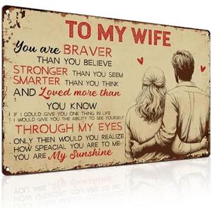 Pack of 2 ALKB Metal Sign - Decorative Metal Sign, 8x12 Inch, Vibrant, Vintage, Wall Mount, Love Theme, Gift for Wife, Anniversary, Birthday, Valentine's Day