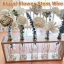 200 Pcs Floral Flower Stem Wire,16 Inch 22 Gauge Floral Stems,Green Crafting Floral Stem for Flower Arrangements DIY,Bouquent Stem Wrapping and Crafts