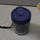 PULIV Large Pill Bottle Organizer, Supplement Organizer for Holding 6 Various Vitamins, Pill Box with Anti-Mixing & Wide Opening Design, Easy to Retrieve Meds and 20 Pcs Stick-on Labels, Business Blue