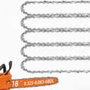 5 Pack 18 Inch Chainsaw Chain .325" Pitch .063'' Gauge 68 Drive Links Fit Stihl MS250 MS251 MS210 MS230 26RS68, V68, L68 and More.