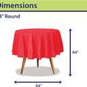 Party Dimensions Red Disposable Plastic Tablecloth for Round Tables (12 Pack) 84 inches Table Cloths for Parties, Events & Weddings, Indoors & Outdoors, Plastic Table Cover