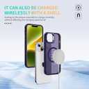 3 x DEERLAMN for iPhone 14/iPhone 13 Case with Stand,[Compatible with Magsafe][Built-in Camera Bracket] Shockproof Drop Protection Slim Translucent Matte Phone Cover for Women Men-Dark Purple