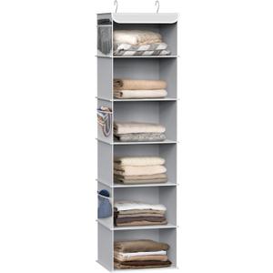 Simple Houseware 6 Shelf Hanging Closet Organizer, Gray