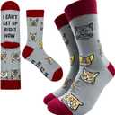 Cat Lover Novelty Funny Breathable Printed Cotton Socks, Unisex Cozy Knitted Crew Socks, Gifts for Cat Owner Mom, Friend Bestie Coworker BBF, Mothers Day Mom Gifts