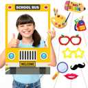 2 x Back to School Decorations, First Day of School Photo Prop, Photo Booth Props for First Day of Welcome Back to School Party Supplies (Yellow)