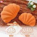Lfsaaj Orange Seashell Throw Pillows, Shell Shaped Throw Pillows, 13 Inch Soft Home Decorative Pillow Plush Cushion for Bed Couch Living Sofa Room Decor Accent Throw Pillow