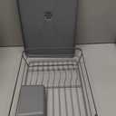 Sakugi Stainless Steel Dish Drying Rack for Kitchen Counter, Sink Organization and Storage Essentials with Silverware & Utensil Holder, Home and Apartment Decor, 12''W x 15.6''L, Gray