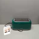 Roter Mond 4 Slice Toaster Retro Stainless Steel Toaster with Bagel, Cancel, Defrost Function and 6 Bread Shade Settings Bread Machine, Long Extra Wide Slots and Removable Crumb Tray, Green