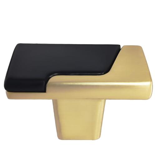 Smaxcn 6 Pack Black and Gold Drawer Knobs, Quality 1.5 Inch Handle Pull for Cabinet, Dresser and Closets