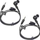 2.5mm Listen/Receive Only Walkie Talkie Earpiece Surveillance Headset in-Ear Earbud for Harris Police Radio XG25 XG75 P7300 (2-Pack)