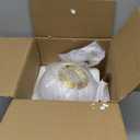 16ft Mid Century Pendant Light Fixture, White Frosted Glass Globe Hanging Light with Dimmable Switch and Plug for Kitchen Island, Dining Room, Bedroom Room, Living Room (Brass)