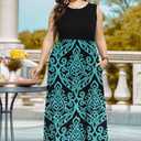 Trendy Women Casual Summer Dresses Crew Neck Plus Size Dresses 1XL-5XL Dress for Curvy Women Ladies Soft YH0022 1XL