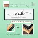LuZhiQiang Laundry Room Wash Your Worries Away Wall Decor 40"×15" Inspirational Quote Sign for Bathroom Relaxation Room Rustic Farmhouse Large Wooden Framed Wall Hanging Art (Black)
