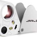 JARLINK 30X 60X Illuminated Jewelers Loupe Magnifier, Foldable Jewelry Magnifier with Bright LED Light for Gems, Jewelry, Coins, Stamps, etc