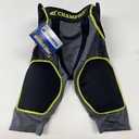 CHAMPRO Youth Tri-Flex 5-Pad Integrated Girdle (Small, Black, Optic Blue Trim)