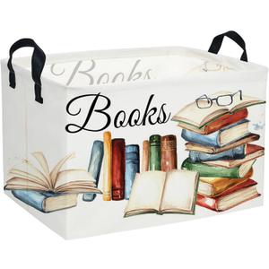 Sanjiaofeng Rectangular Kids Basket Book Storage Bins,Boys and Girls Storage Basket with Handles.Clothers,Toys,Books,Kid's Gifts Bins. (Book)