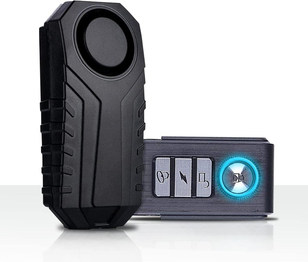 Upgraded Bike Alarm Waterproof with Remote, Electric Bicycle Door Burglar Alarm,eBike Anti Theft 113dB Loud, Adjustable Sensitivity, Scooter Accessories Vibration Sensors