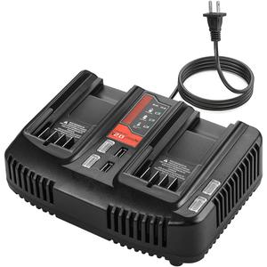 Dual Port 20V Fast Charger for Craftsman V-20 Lithium Battery Charger CMCB104 CMCB204 CMCB202 CMCB201 CMCB209 CMCB205 CMCB100 Replacement for Craftsman 20V Battery Charger