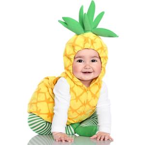 Newborn Baby Girl Boy Halloween Costume Animal Onesie Fruit Romper Jumpsuit Hooded Birthday Party Cute Cartoon Clothes (12-18 Months, Pineapple Yellow)