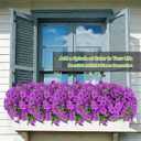 Artificial Flowers Fake Plants for Outdoors Spring Decoration, 13Bundles Silk Realistic UV Resistant Faux Flowers for Outside Planter Porch Yard Patio Garden Home Indoor, Purple