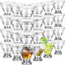 24 Pcs Martini Glasses Bulk 8oz Plastic Stemless Reusable Cocktail Glasses Clear Shot Glass Supplies for Home Bar Restaurant Wedding Birthday Housewarming Espresso Martini Party