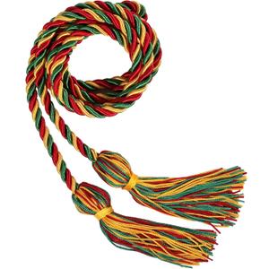 Intertwined Graduation Honor Cords (Red/Gold/Kelly Green)