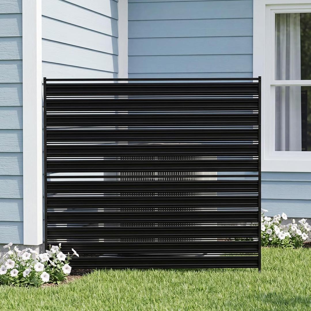 50" W x 48" H Air Conditioner Fence, Outdoor Privacy Screens, Metal Rustproof Trash Can Fence, Pool Equipment Enclosure, AC Unit Fencing, Ideal Outdoor Privacy Wall for Outside, Backyard, Patio