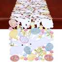 Simhomsen Embroidered Bunny and Colorful Eggs Table Runners for Easter Holiday or Spring Season (14 x 34 inches)