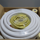 50 Ft Air Conditioning Copper Tubing Pipe Extension, 1/4" 1/2" 3/8" PE Thickened for Mini Split AC and Heating Equipment Insulated Coil Line HVAC Refrigerant with Nuts (1/4" & 3/8"* 3/8" PE with nuts)
