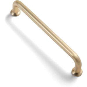 Set of 12 -Sleek 5" Center to Center Brushed Brass Cabinet Handles - Modern and Minimalist Hardware for Stylish Home Enhancement