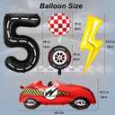 2 x Race Car Balloons - Checkered Balloons Lightning Bolt Balloon Tire Balloon for 5th Cars Birthday Decorations - Race Car Birthday Party Decorations