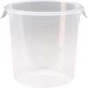 Rubbermaid Commercial Products Plastic Round Food Storage Container with Bail Handle, 4 Quart, Clear, High Temperature Range Food Organization/Storage for Wet/Dry Food in Kitchen/Restaurants/Cafeteria