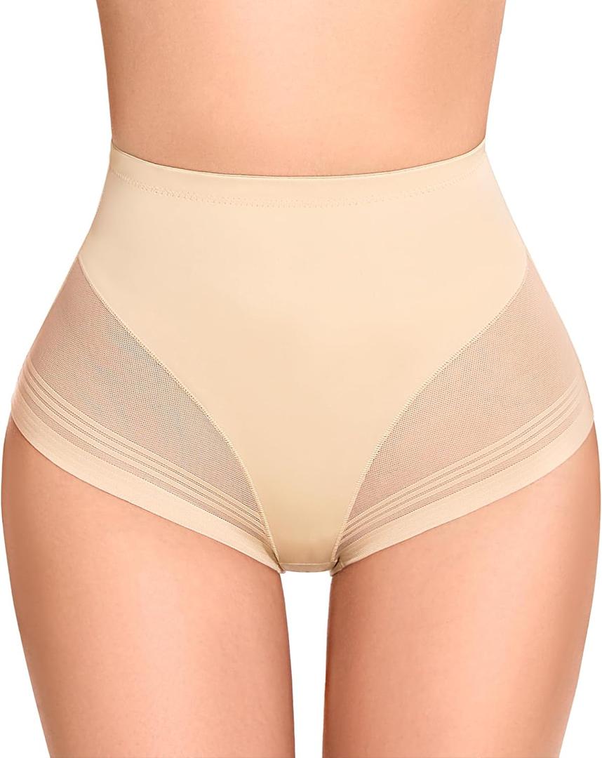 SIMIYA Tummy Control Shapewear for Women High Waist Trainer Shaping Underwear Panties Stomach Compression Body Shaper Girdle (Small, Mid Waisted-1pc Nude)