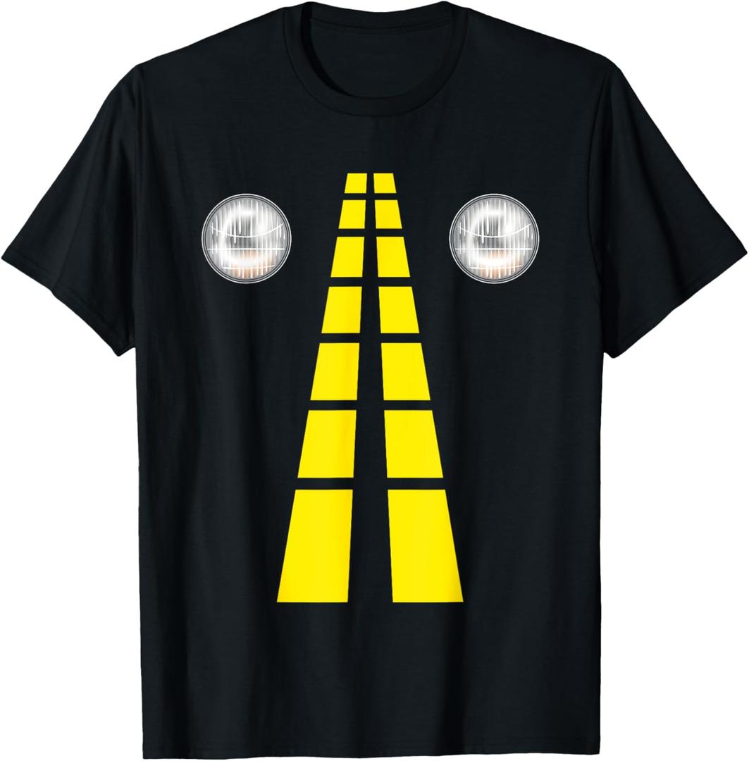 Deer Headlights with Road Markings Couples Costume Halloween T-Shirt S