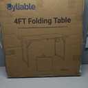 Byliable Folding Table 4 Foot Portable Heavy Duty Plastic Fold-in-Half Utility Table Small Indoor Outdoor Adjustable Height Folding with Carrying Handle, Camping and Party,White | Portable, Heavy Duty, Fold-in-Half, Indoor Outdoor, Adjustable Height, Folding