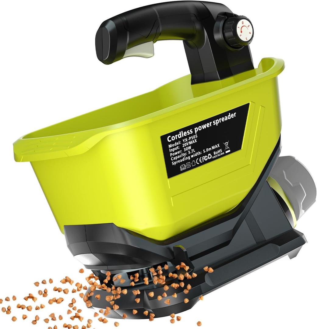 Electric Grass Seed Spreader for Ryobi ONE+ 18V Battery, Handheld Fertilizer Spreader for Lawn, Portable Granule Spreader for Seed, Feed, Weed, and Salt (Tool Only)