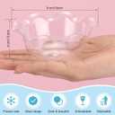 Newtay 100pcs 6oz Small Plastic Dessert Bowls Ice Cream Bowls Reusable Flower Shaped Party Serving Elegant Buffet Serving Cups for Nuts, Salad, Fruit, Snacks and Yogurt (Clear)