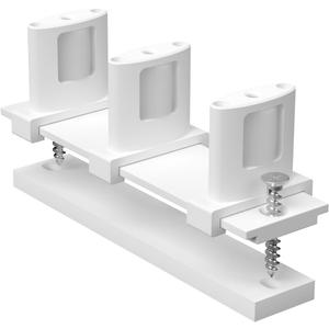 Sliding Closet Door Floor Guide with Riser Plate, Adjustable Bypass Door Guide, Upgraded 3-Roller Design White, 1 Pack