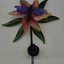 Dragonfly Wind Spinner Garden Decor, Metal Wind Spinner Lights Outdoor Solar Garden Decor, 47"