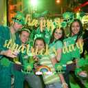 3 x Happy St Patricks Day Banner Gold Glitter Saint Patricks Day Shamrock Clover Garland Banner Decorations for Happy Saint Patrick's Day Banner Decorations