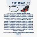 Ximoon 7101395YP Bail Cable Compatible with Briggs and Stratton Mower Control Cable, 7800802 Mower Control Cable Replacement Universal Push Lawn Mower Part 7800165 7800189 7800190 7800228 7800229