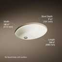 KOHLER 2210-96 Caxton Under-Mount Bathroom Sink, Include Overflow Drain, Fits 14" x17" Cutouts, Undermount Installation, Biscuit