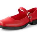 Ankis Mary Jane Flats for Women Low Block Heels Square Toe Ankle Strap Comfortable Business Office Pumps Dress Shoes 1Inch Heel, 7.5