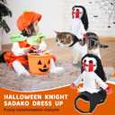 Dog Halloween Saddle Costume Dog Ghost Riding Costume Pet Transformation Ghost Clothes Halloween Cosplay Party Dressing Up Outfit for Small Medium Dogs Cats