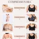 BRABIC Post Surgery Front Closure Bras for Women Full Coverage Compression Mastectomy Wireless Bra with Adjustable Straps (Black, XL)